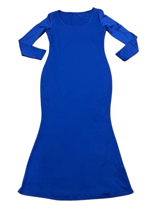 Women's blue gown Long dress Sz L Long Sleeve styled mermaid evening Shein - Picture 2 of 5